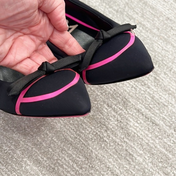 NWOT No. 21 Numero Ventuno Black and Hot Pink Bow Heels - Picture 7 of 11